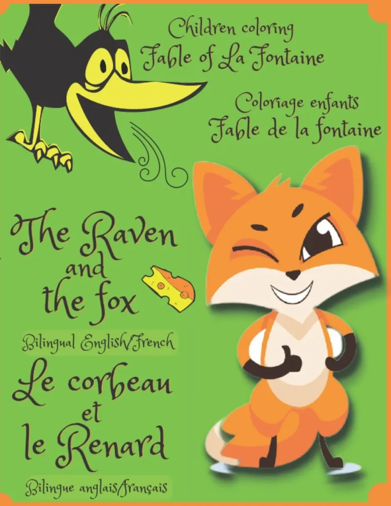 Couverture du livre « Children coloring Fable of La Fontaine Bilingual English/French »