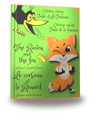 Portada del libro «Children coloring Fable of La Fontaine Bilingual English/French»