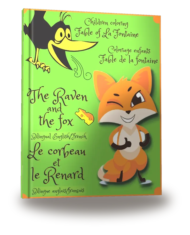 Children coloring Fable of La Fontaine Bilingual English/French