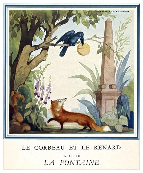 Illustration ancienne tirée des Fables de Jean de La Fontaine