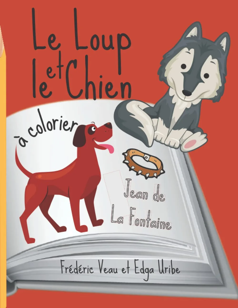 Le Loup et le Chien à colorier