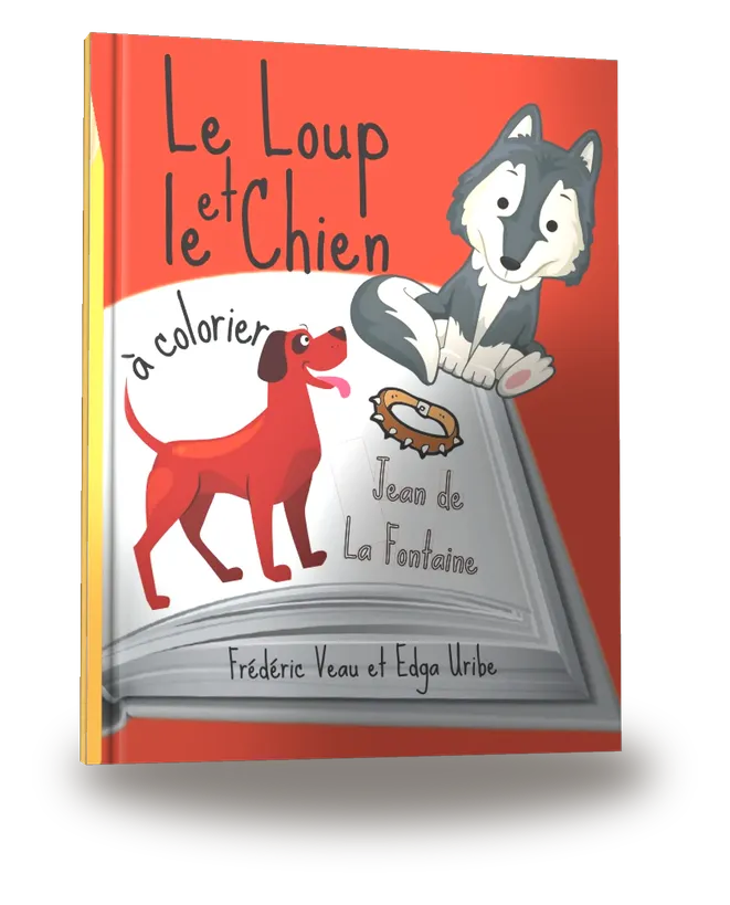 Le Loup et le Chien à colorier